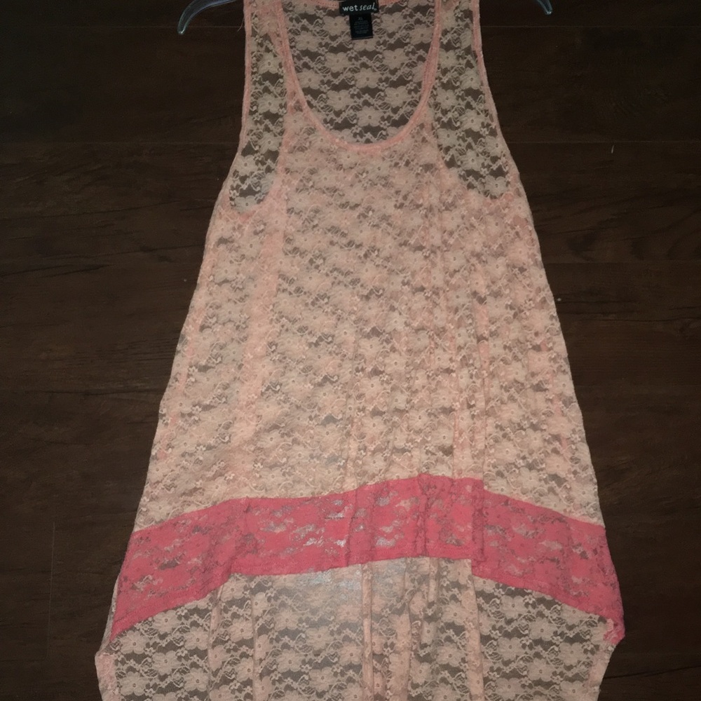 Peach High-Low Dress